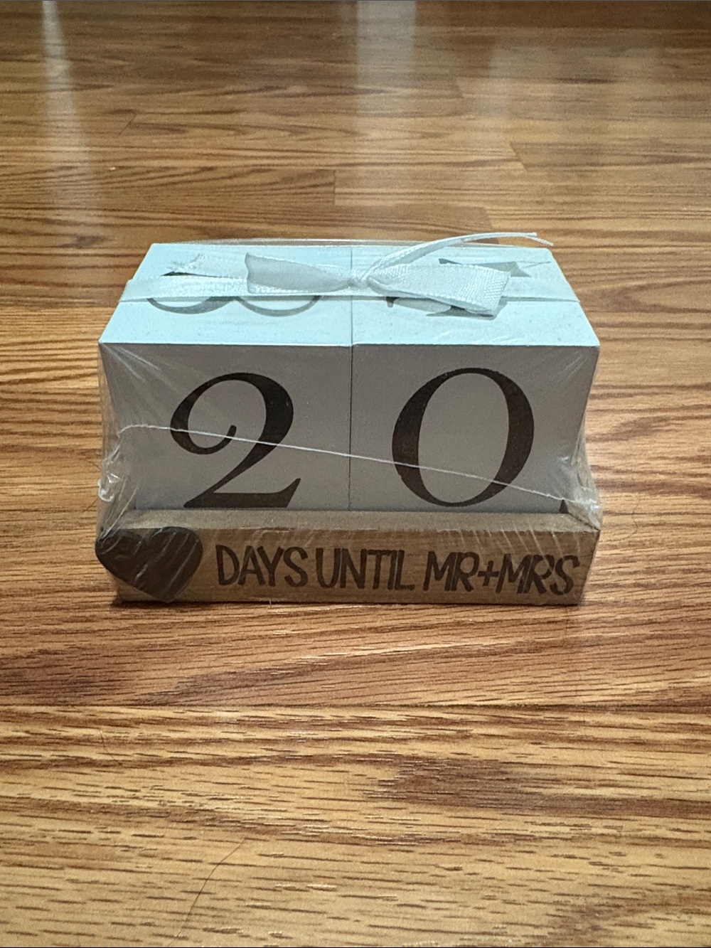 Wedding Countdown Block Set - White & Natural